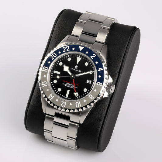 Ocean 3 GMT ceramic blue-grey BLACK