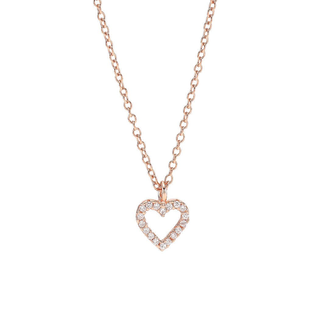 Rosegold-plated necklace AIDA heart 8mm 42+3cm