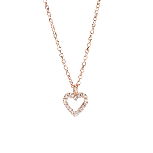 Rosegold-plated necklace AIDA heart 8mm 42+3cm