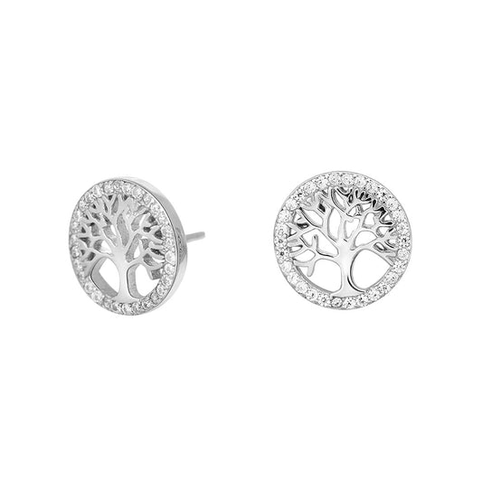 Rhodium-plated silver ear studs CAIA