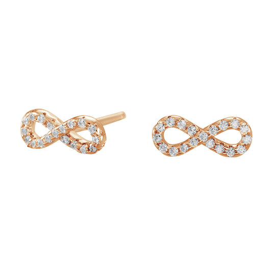 Rosegold-plated silver earrings AGNA with zirconia