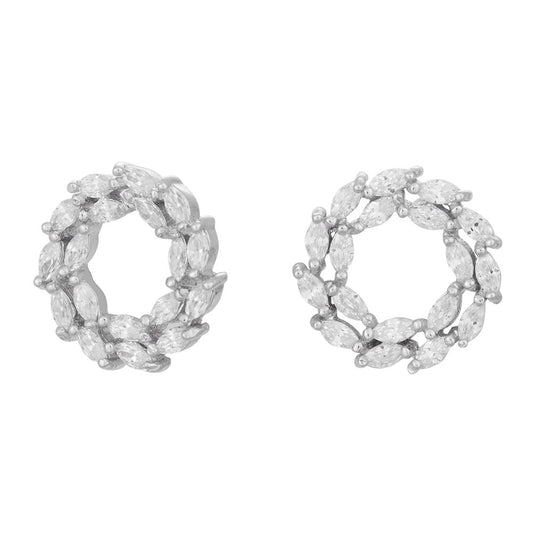 Rhodium-plated silver earrings BIBBI 13mm