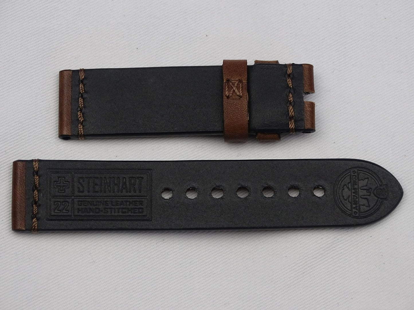 Leather Strap brown with brown stitching