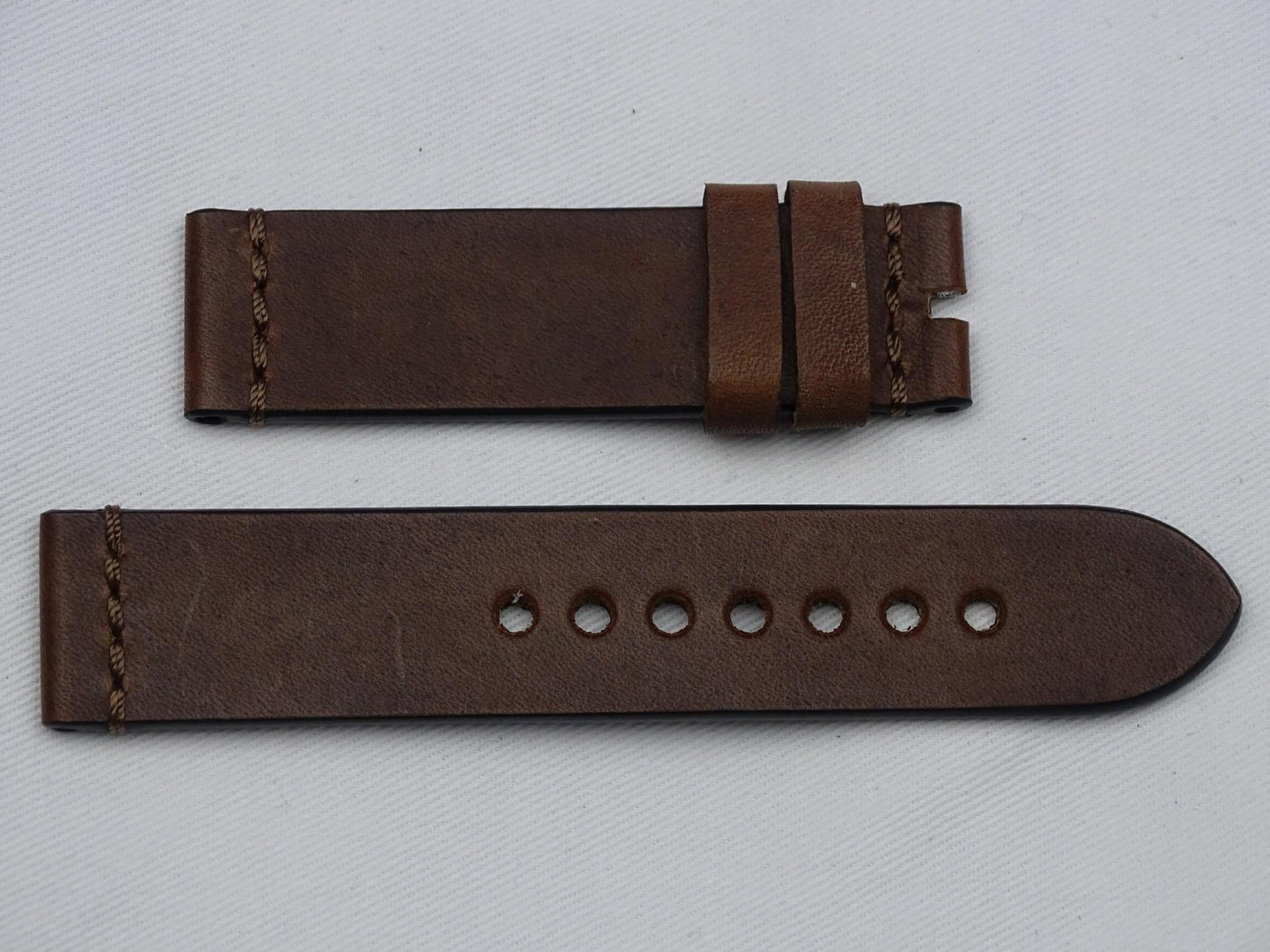 Leather Strap brown with brown stitching