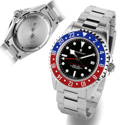 Ocean 3 GMT Blue Red ceramic