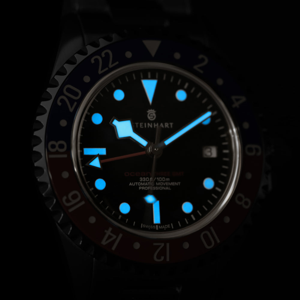 Ocean 3 GMT Blue Red ceramic