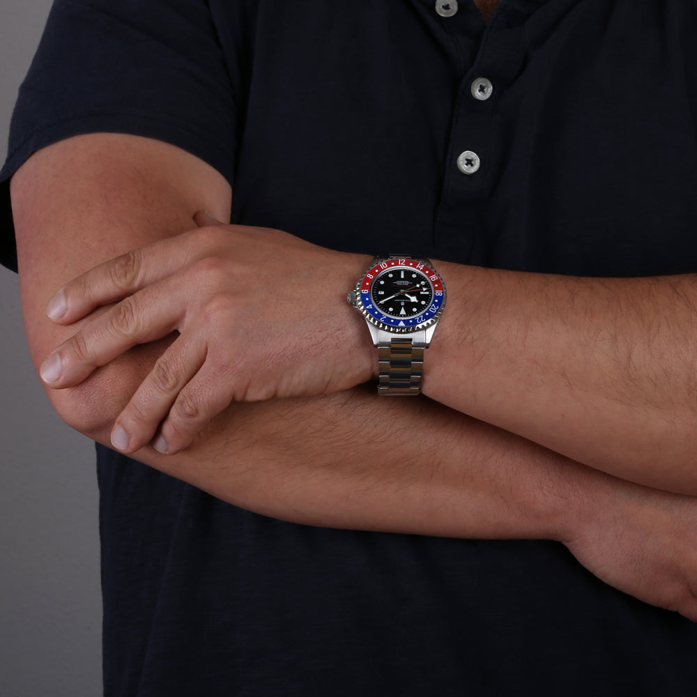 Ocean 3 GMT Blue Red ceramic