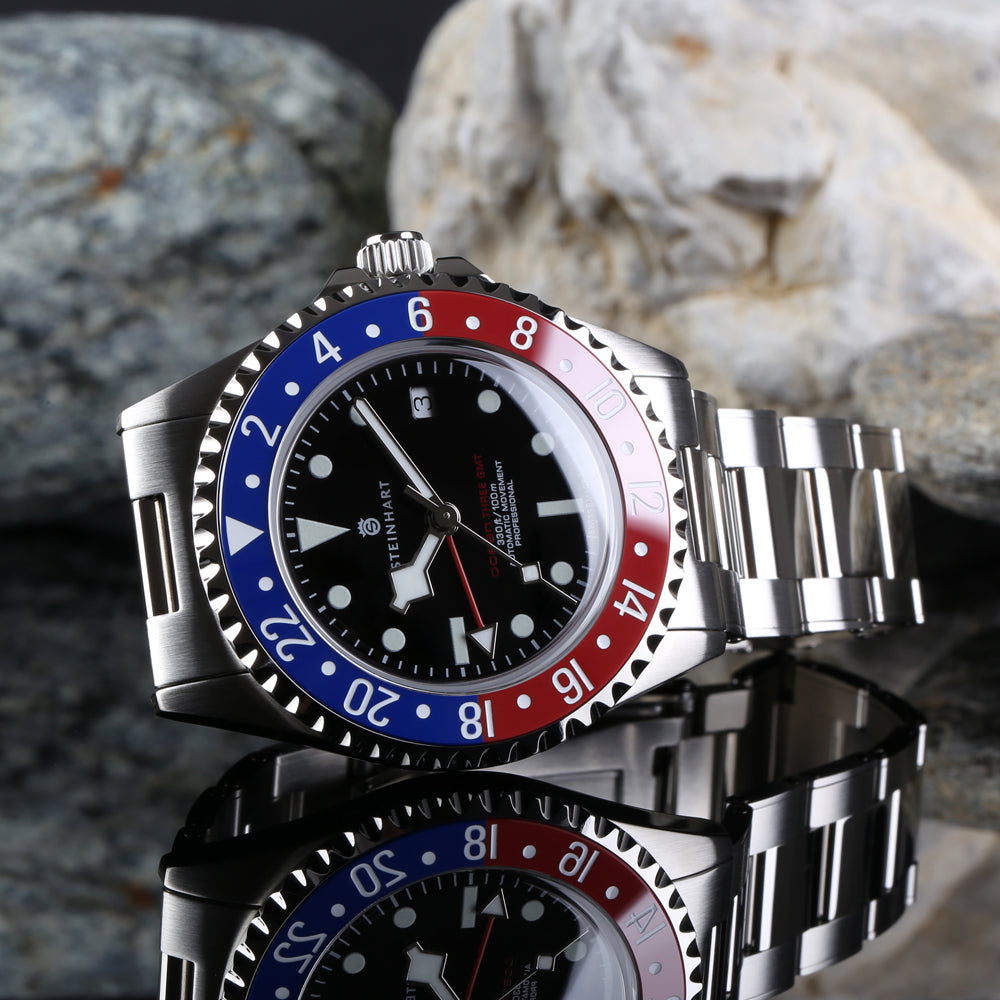 Ocean 3 GMT Blue Red ceramic