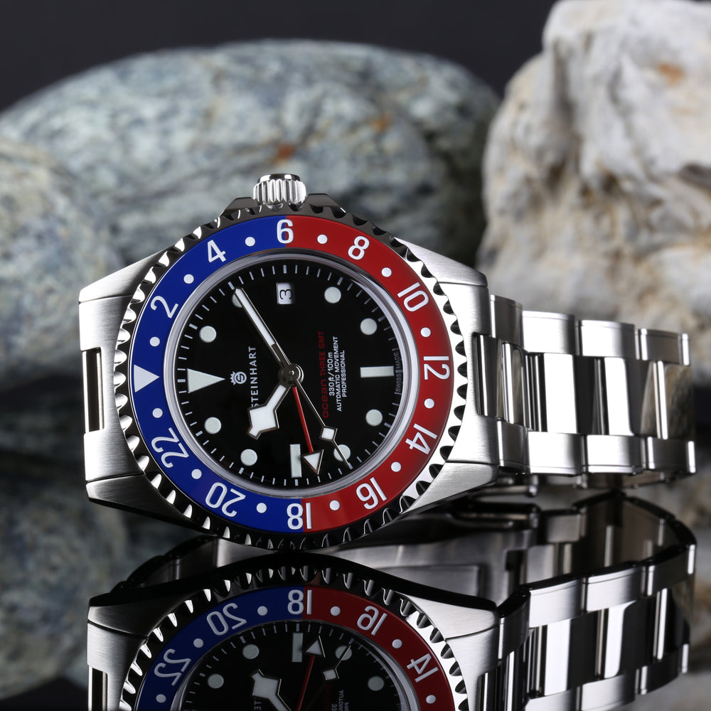 Ocean 3 GMT Blue Red ceramic